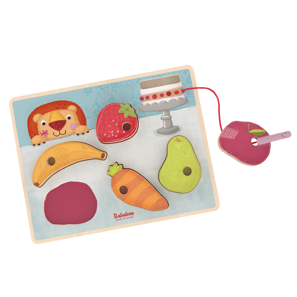 Little Worm Loves to Eat Threading Game Puzzle product image
