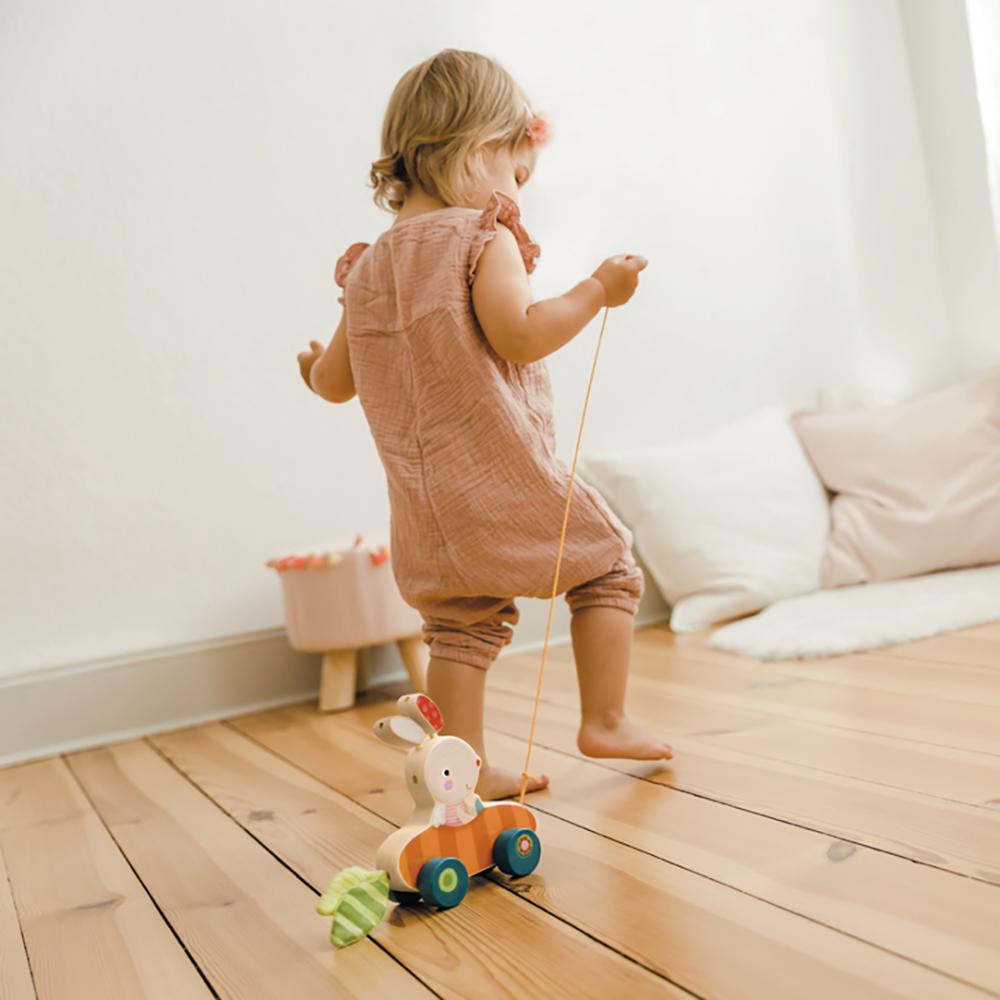 Bunny Pippa Push and Pull Toy lifestyle image with child