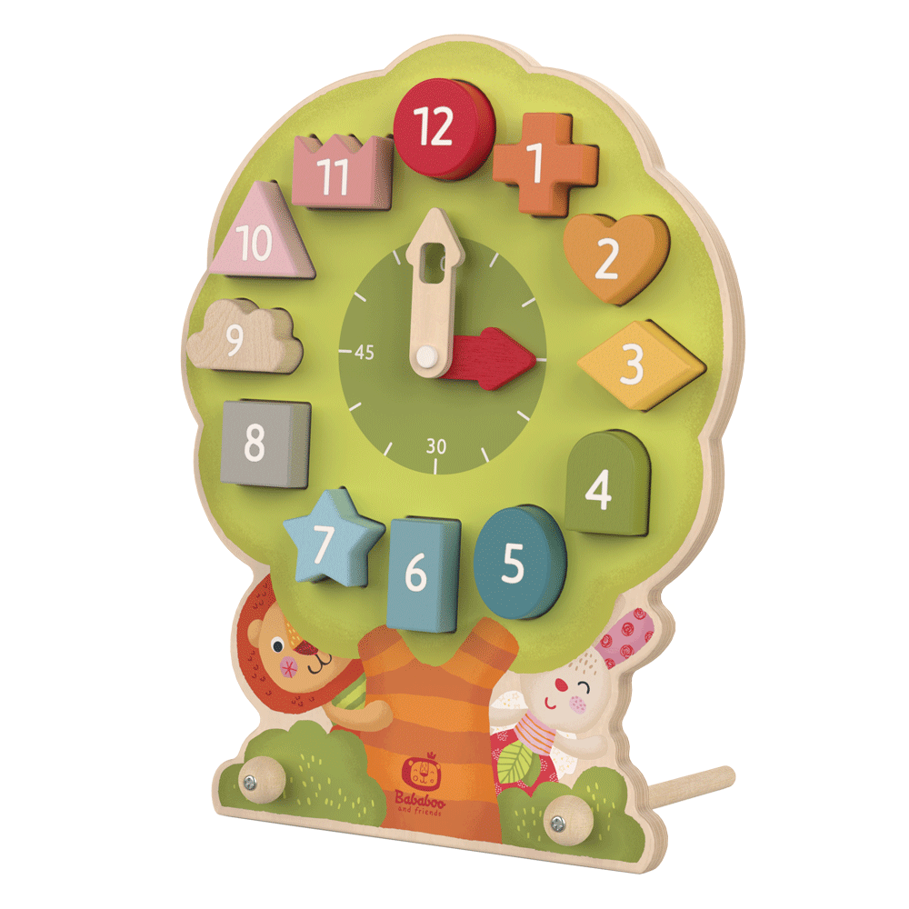 Wooden clock online shape sorter