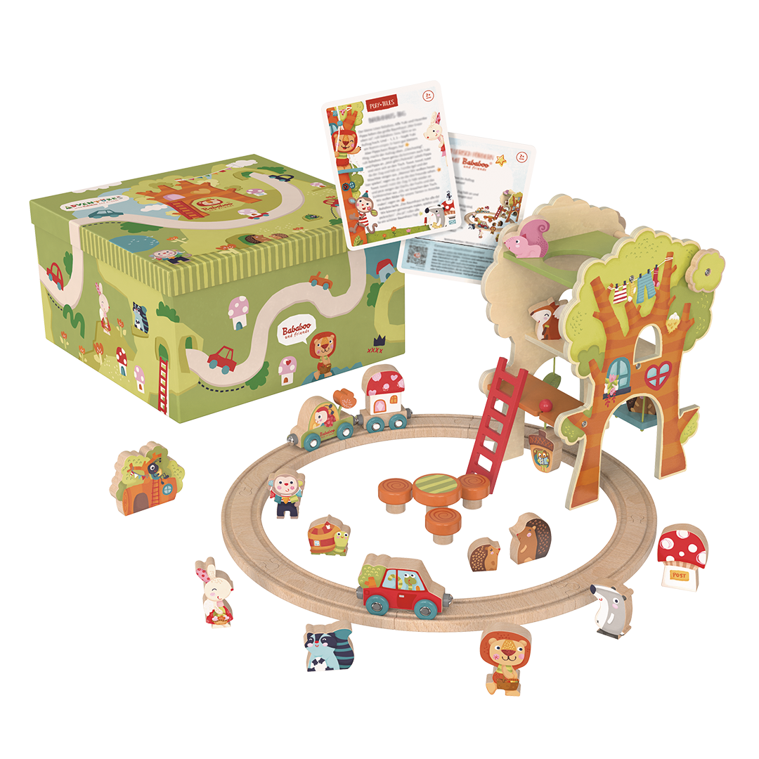 Tree House Play World all pieces and packaging