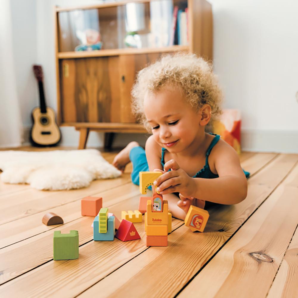 Little Castle Stacking Toy lifestyle image with child
